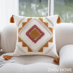 Nordic plant leaf tufted cushion