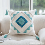 Nordic plant leaf tufted cushion