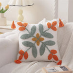 Nordic plant leaf tufted cushion