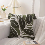 Nordic plant leaf tufted cushion