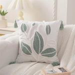 Nordic plant leaf tufted cushion