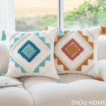 Nordic plant leaf tufted cushion