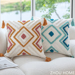 Nordic plant leaf tufted cushion