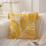 Nordic plant leaf tufted cushion
