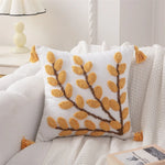 Nordic plant leaf tufted cushion