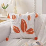 Nordic plant leaf tufted cushion
