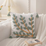 Nordic plant leaf tufted cushion